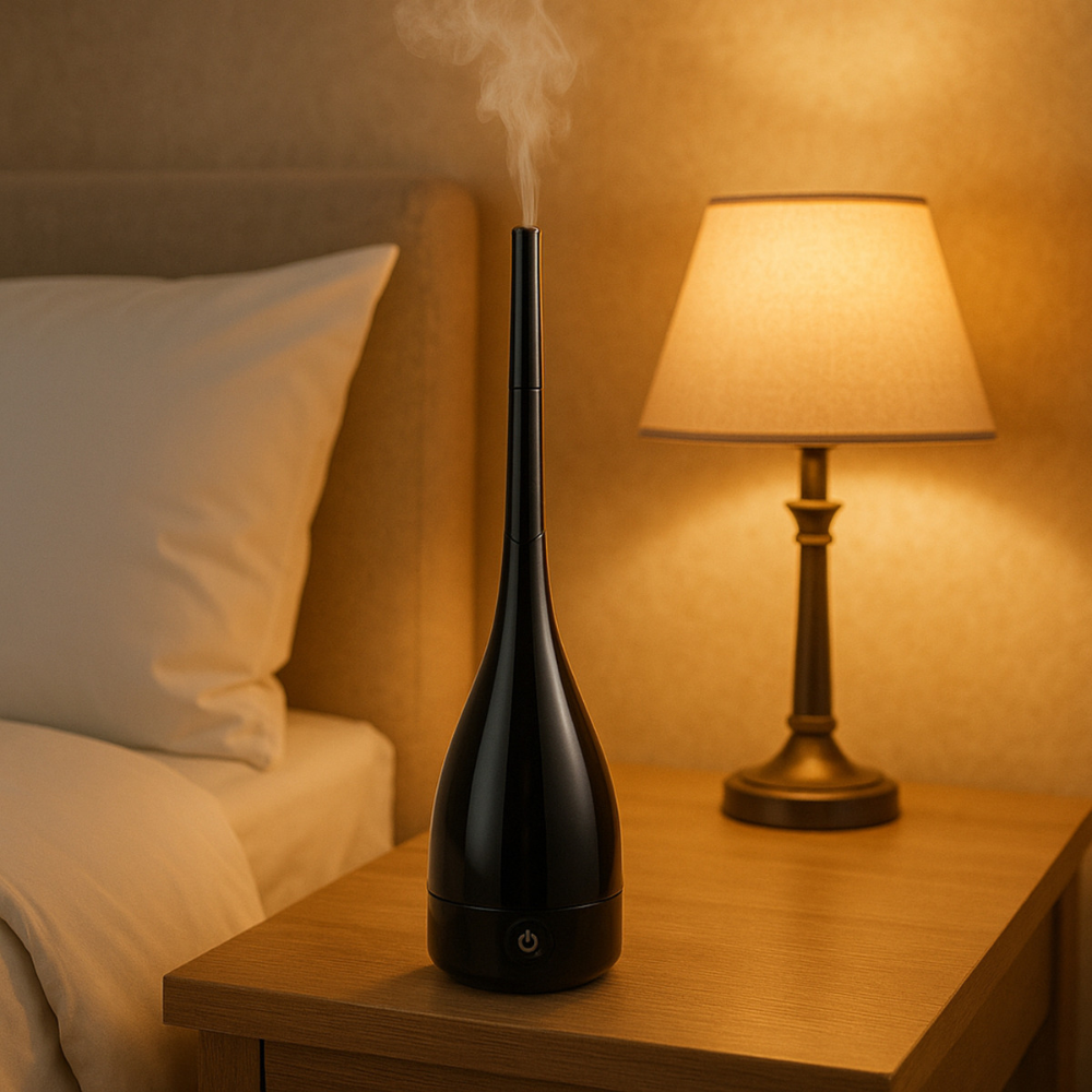 Humidificador Difusor Aromas 3.2 Litros Ultrasónico Jarrón Negro LED