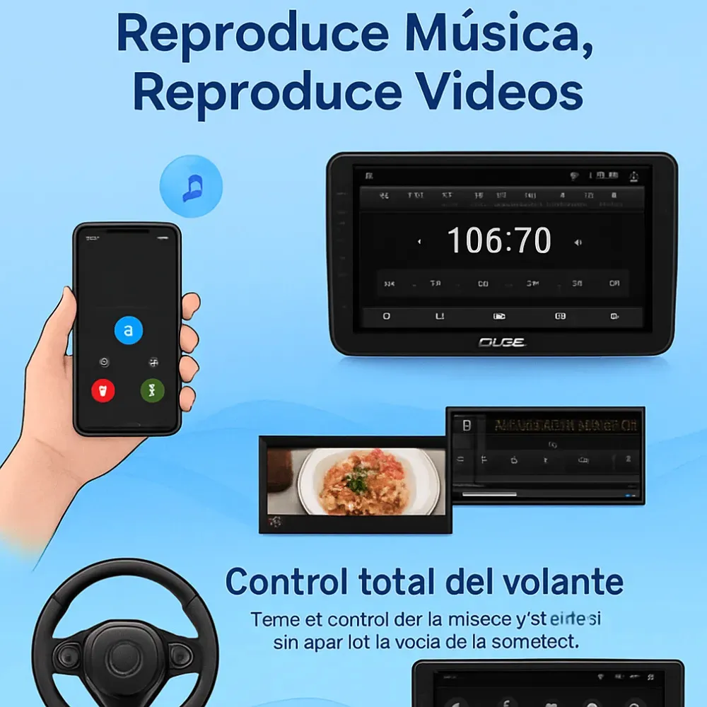 Radio Pantalla Táctil 10 Android Auto CarPlay GPS Cámara Reversa