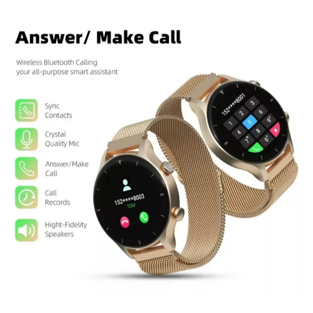 Smartwatch Dama G-Tide Romance 3 Manillas Llamadas IP68 Oro Rosa