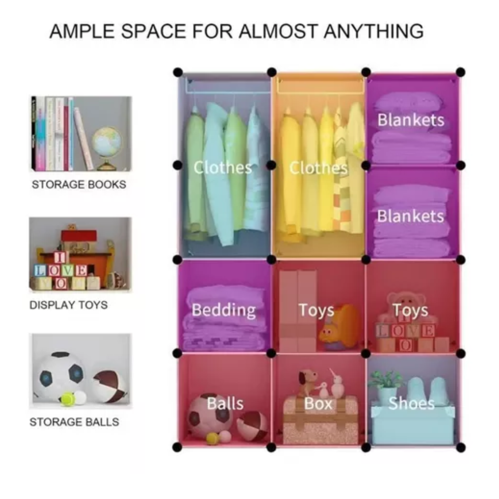Armario Infantil Modular 12 Cubos Organizador Ropa Juguetes Armable