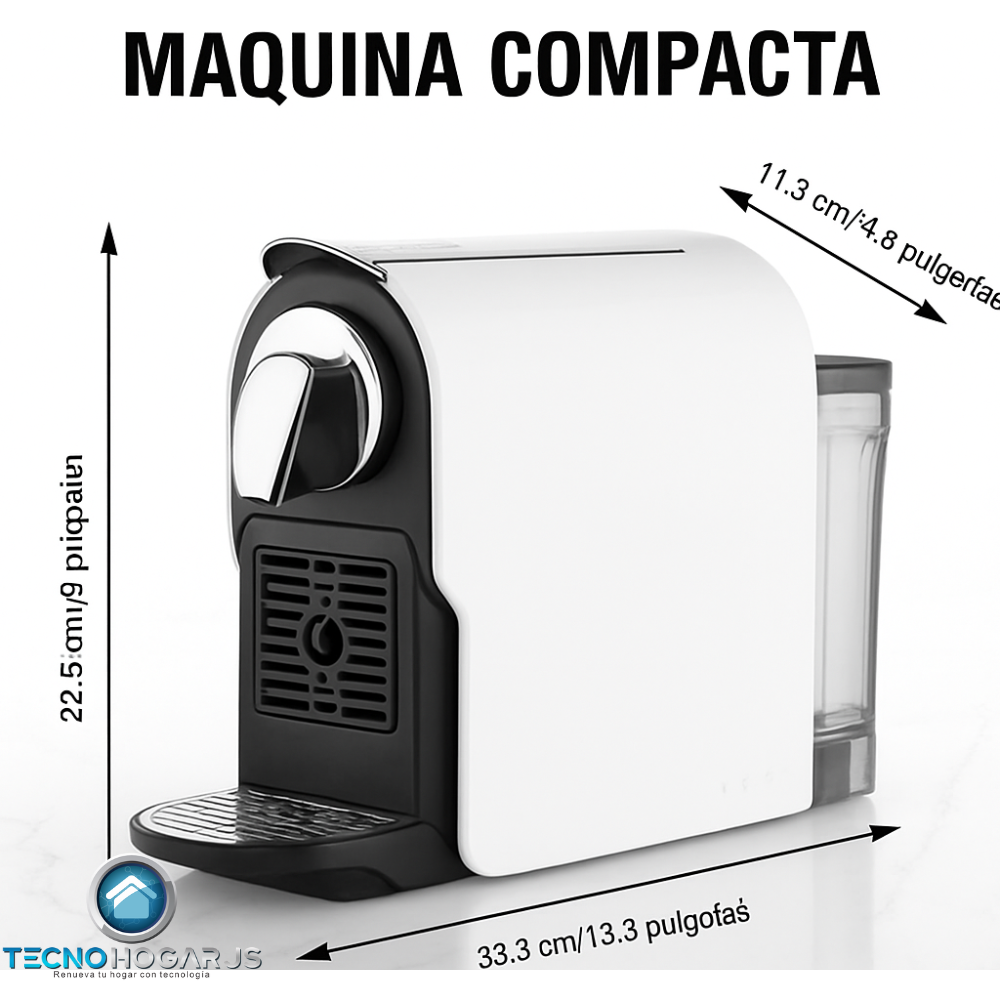 Cafetera Cápsulas Compatible Nespresso 19 Bares Espresso 750ml Blanca