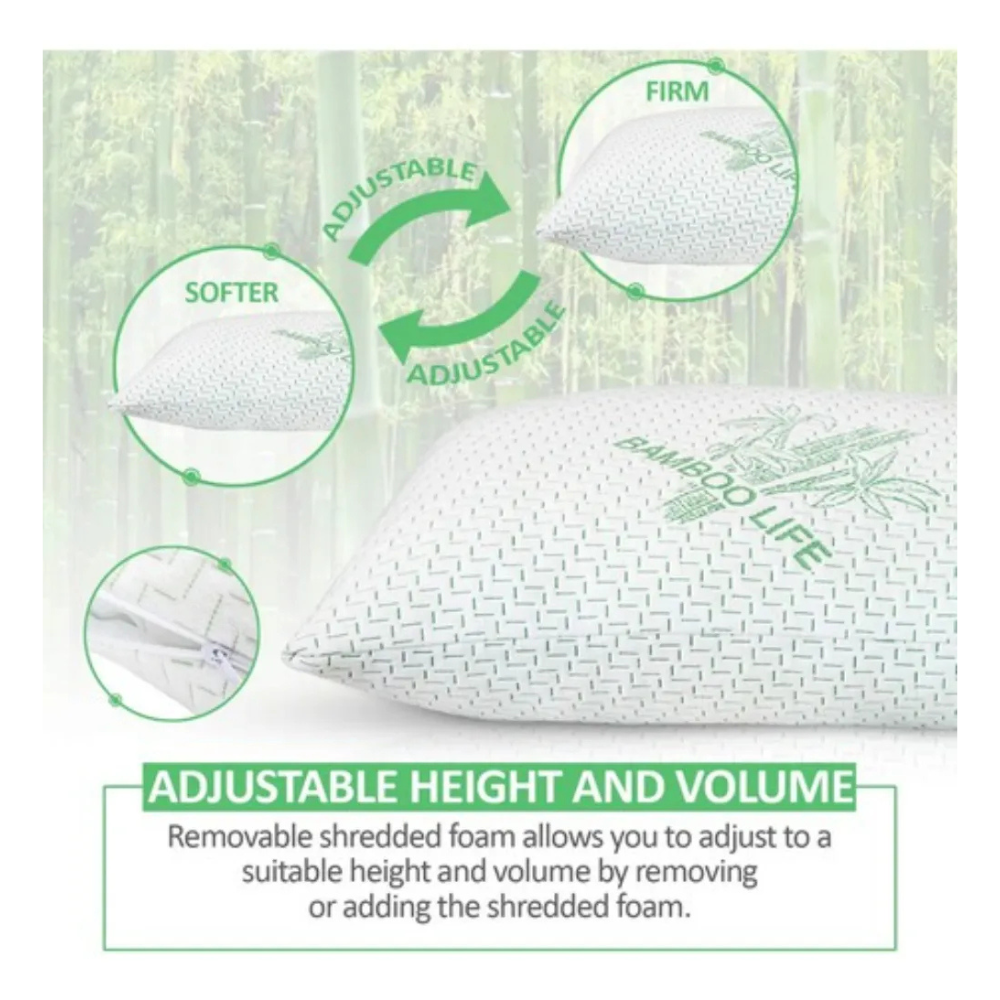 Almohadas Bamboo Premium Pack 2 Hipoalergénicas Frescas Transpirables