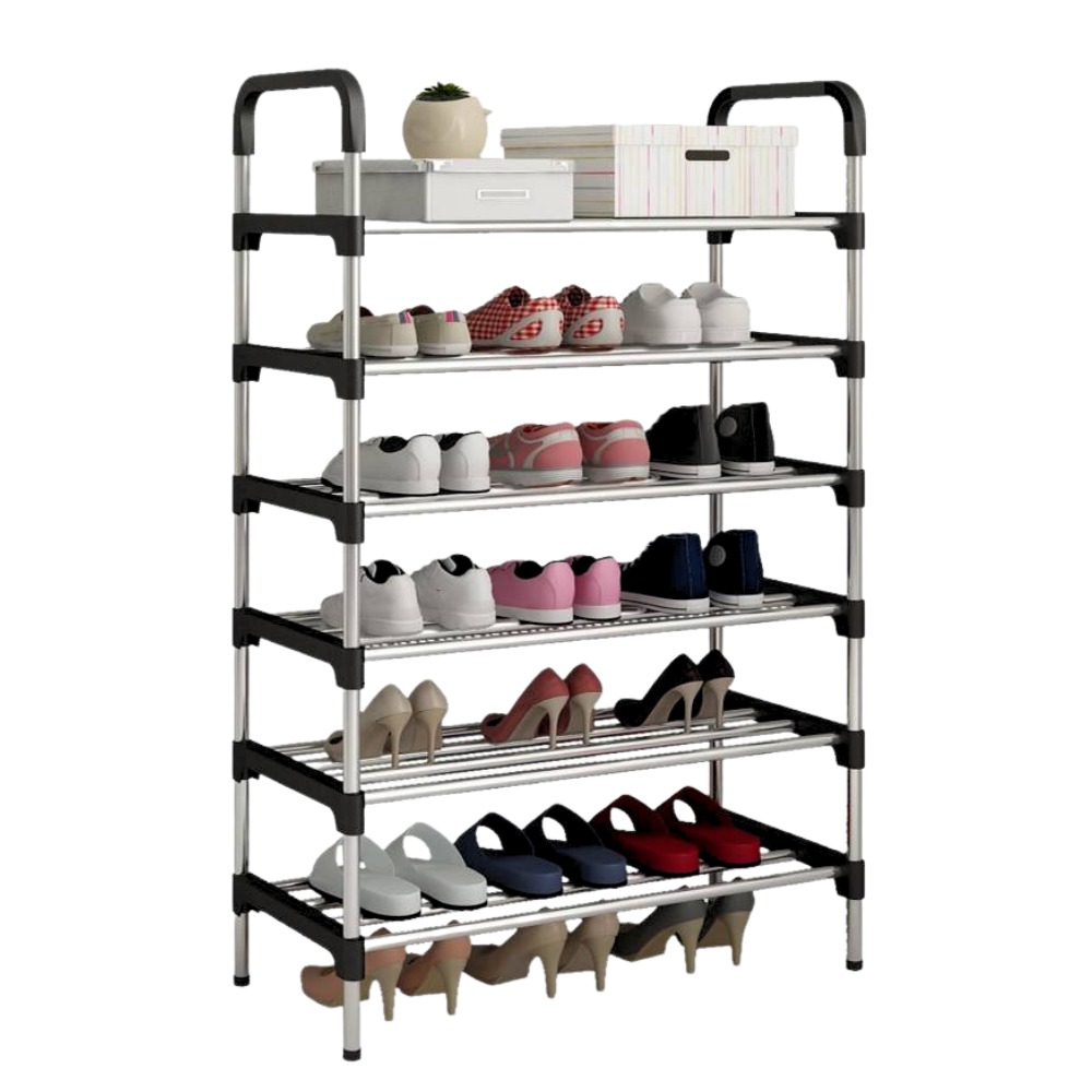 Zapatero Organizador Metálico 6 Niveles 18 Pares Negro Armable Closet