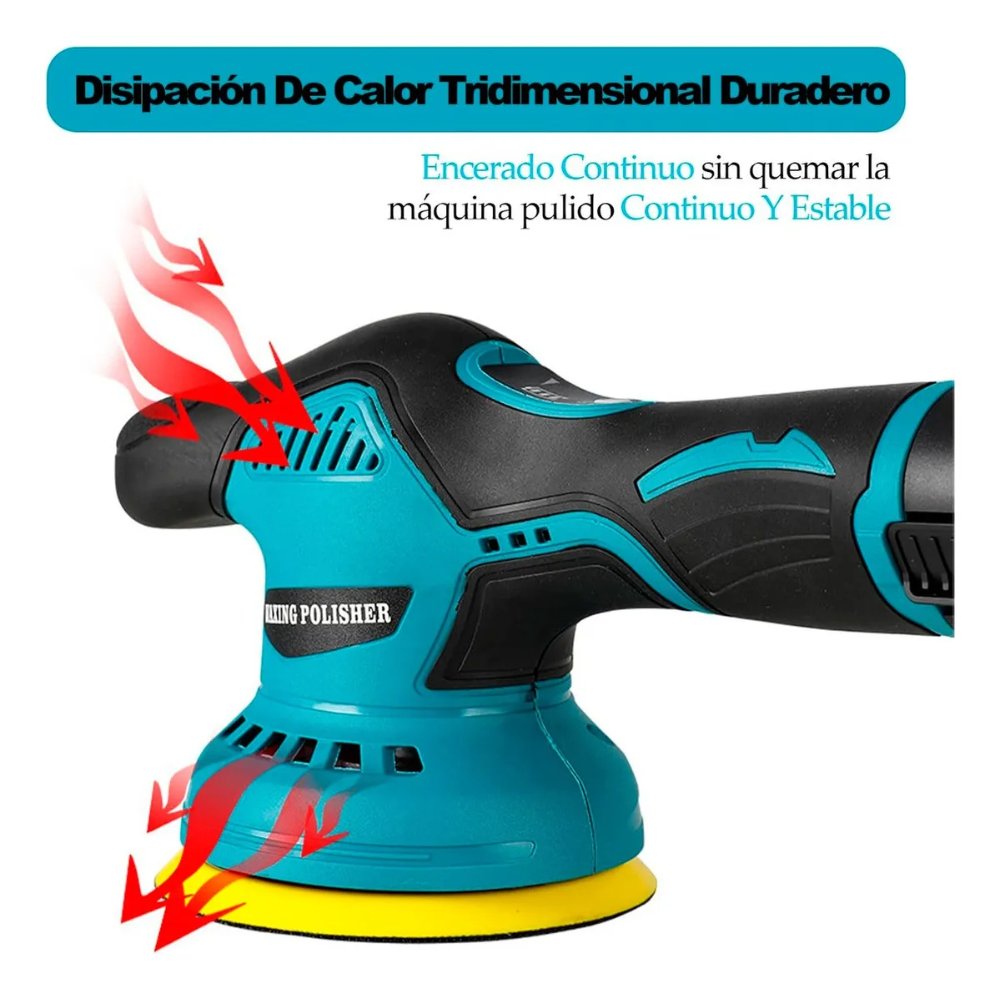 Pulidora Inalámbrica It-Blue 12V Polichadora Carro 2 Baterías Pomo