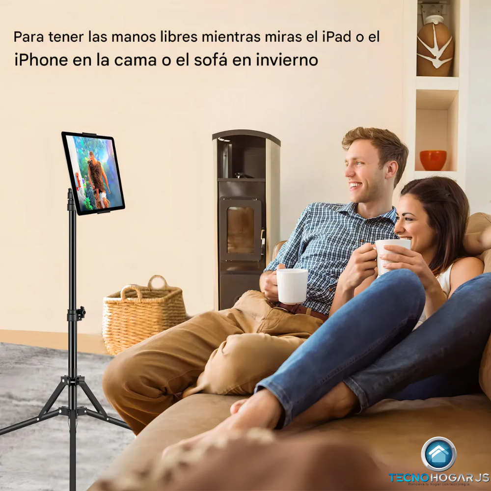 Trípode Soporte iPad Tablet Celular Ajustable 1.50m Aluminio Giratorio