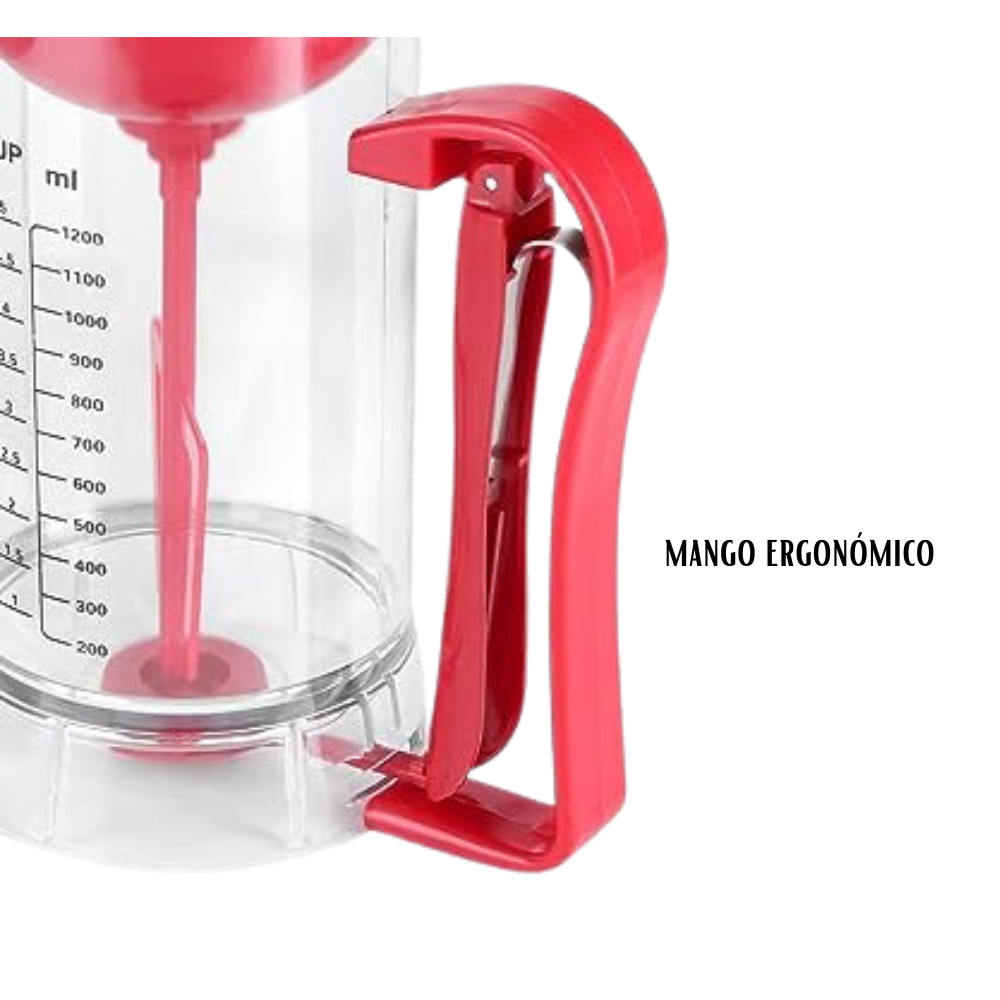 Dispensador Mezclador Masa Pancakes Crepes 2x1 Eléctrico Batidor Pilas