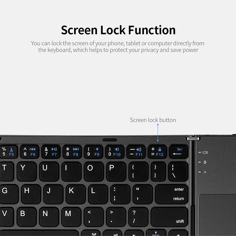 Teclado Plegable Bluetooth Touchpad AOAS A1008 Portátil Tablet Celular