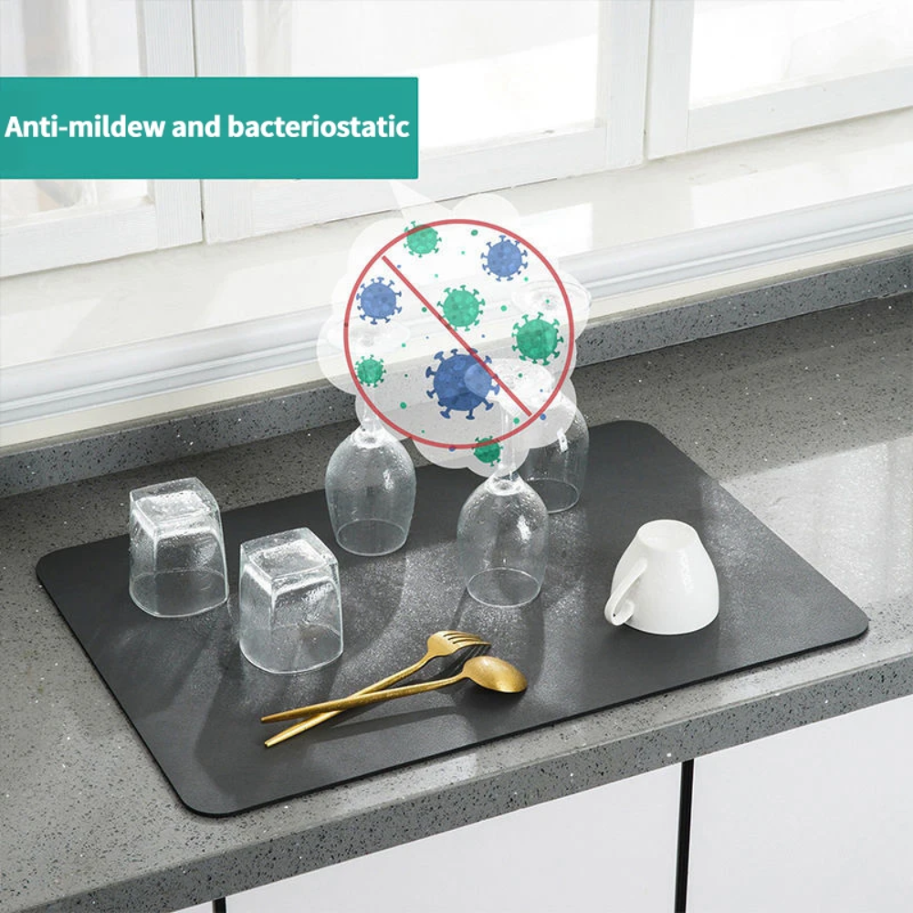 Tapete Absorbente Cocina Escurridor Platos 50x40cm Secado Rápido