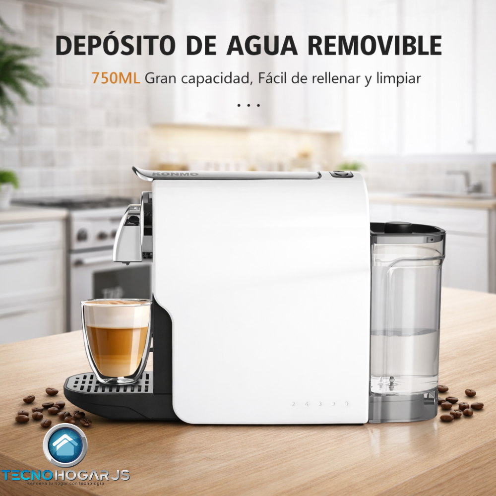 Cafetera Cápsulas Compatible Nespresso 19 Bares Espresso 750ml Blanca