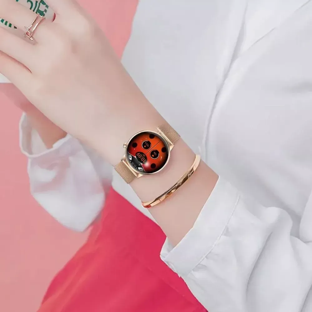Smartwatch Dama G-Tide Romance 3 Manillas Llamadas IP68 Oro Rosa