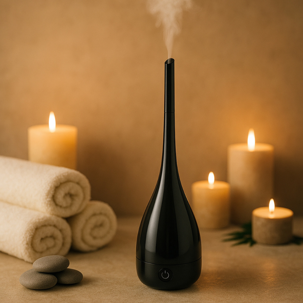 Humidificador Difusor Aromas 3.2 Litros Ultrasónico Jarrón Negro LED