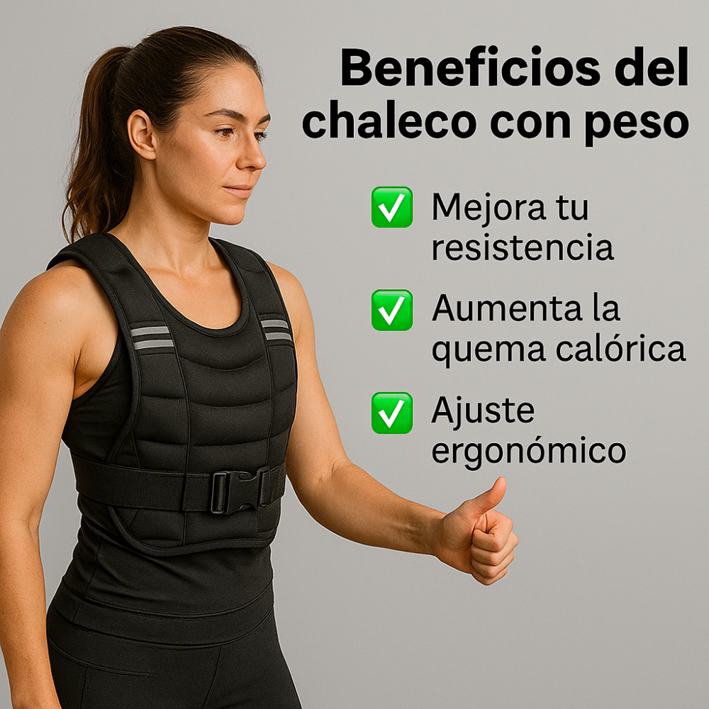 Chaleco Pesas 5 Kg Entrenamiento Fitness Ajustable Crossfit Running