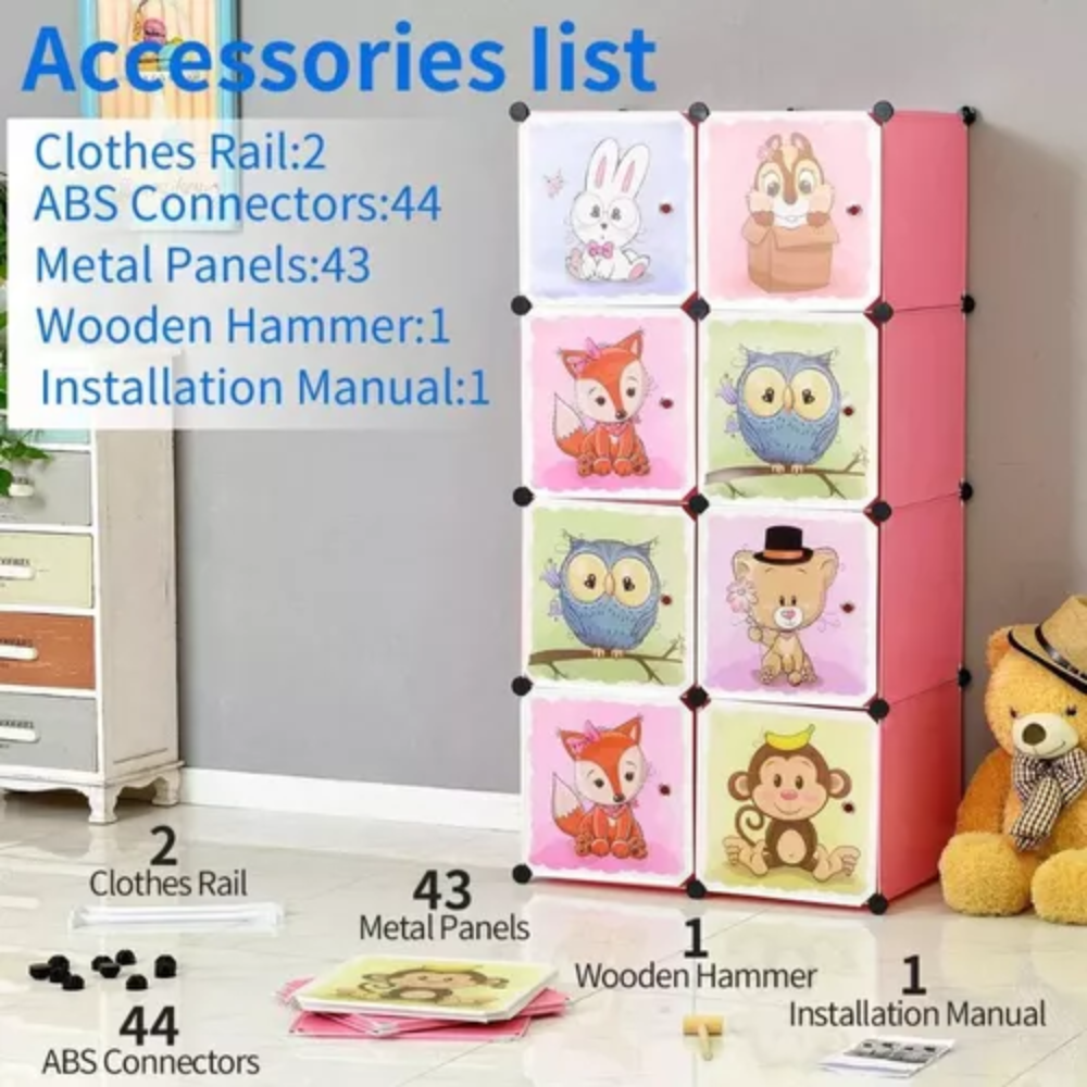 Armario Infantil Modular 12 Cubos Organizador Ropa Juguetes Armable