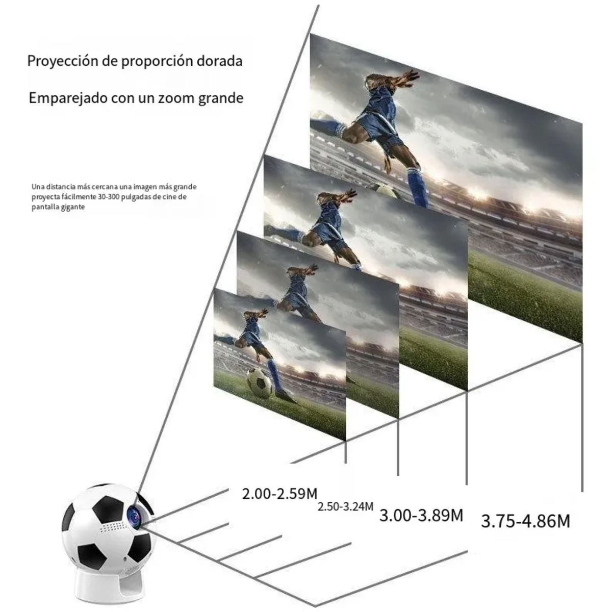 Video Beam Proyector Android 13 WiFi 6 Bluetooth Balón Fútbol 720p