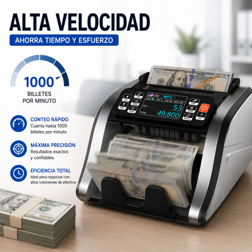 Contadora Billetes Denominación Mixta Detector Falsos UV MG IR Negocio