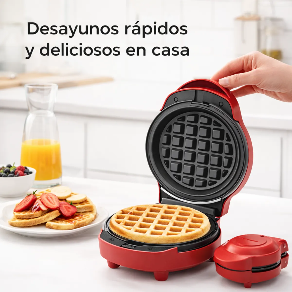Waflera Eléctrica Sokany 5x1 Placas Intercambiables Antiadherente 600W