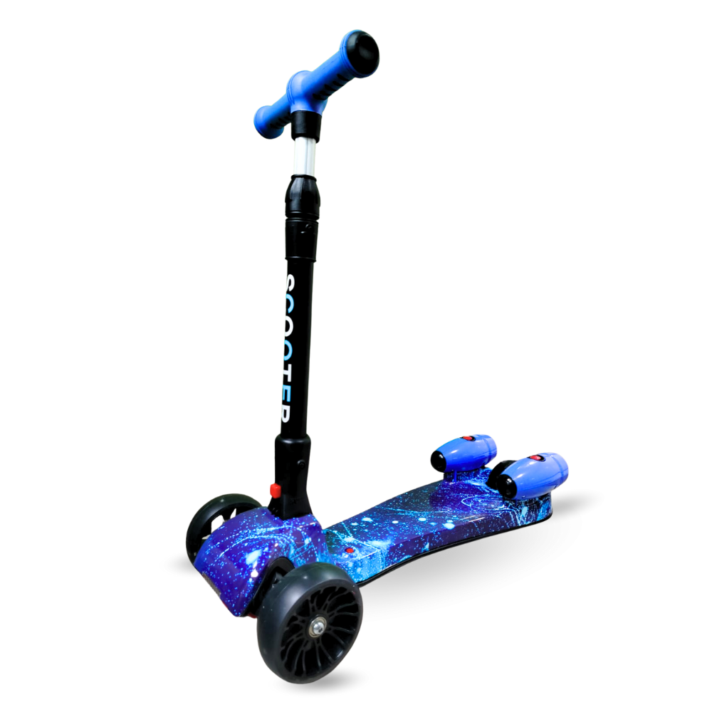 Scooter Niños Humo Niebla Bluetooth Música Luces LED 3 Ruedas Plegable