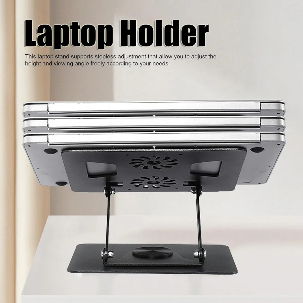 Soporte Portátil Laptop Ajustable 2 Ventiladores Base Refrigerante