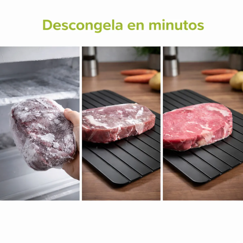 Tabla Descongeladora Rápida Carne Pollo Pescado Termoconductora Negra