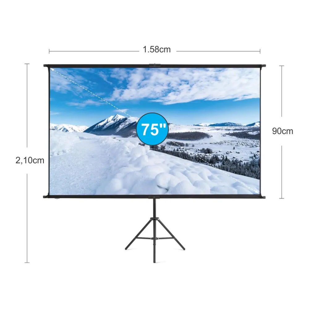 Telón Proyector 72 Pulgadas Trípode Plegable Portátil Video Beam