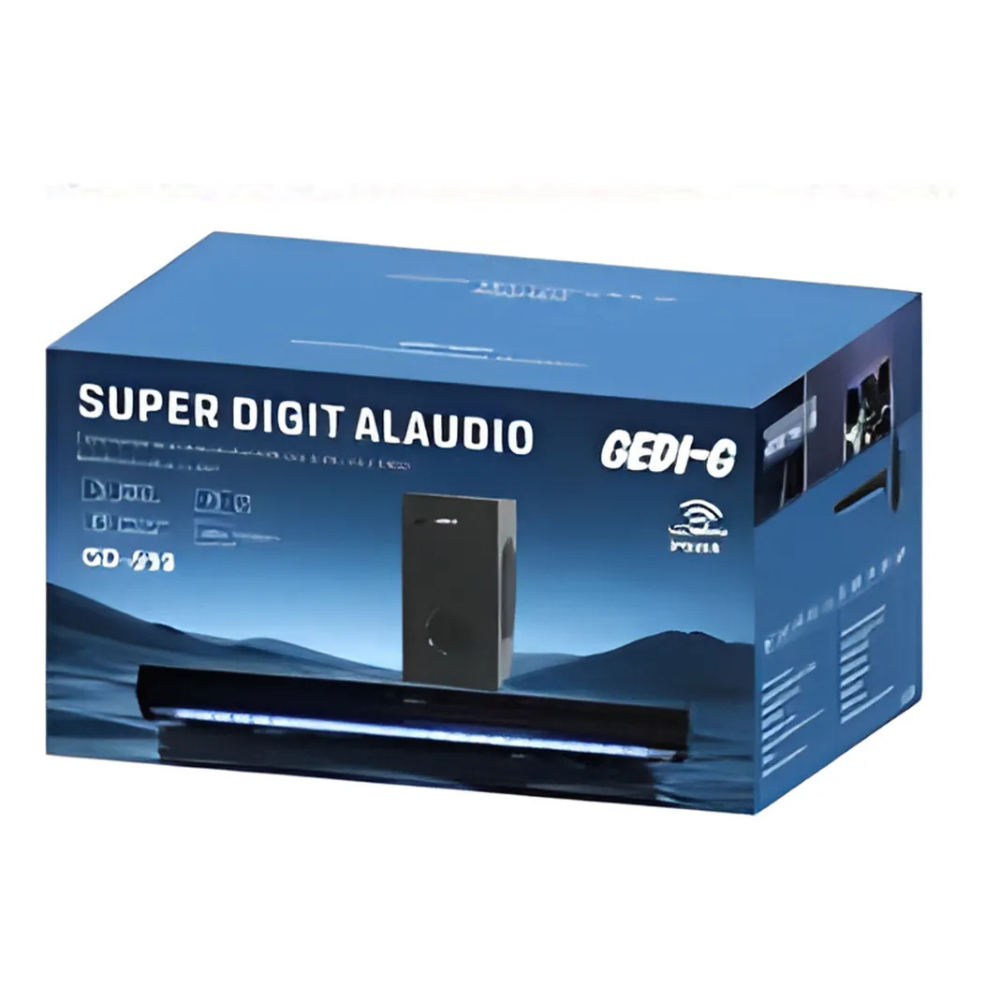 Barra Sonido Subwoofer Bluetooth 5.1 Teatro Casa GD-699 Control TV