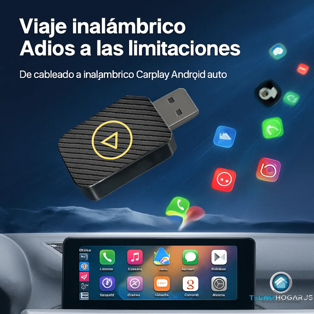 Adaptador CarPlay Android Auto Inalámbrico USB Carro Conexión Celular