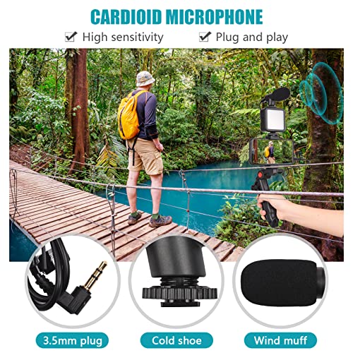 Kit Grabación Celular AY-49 Estabilizador Luz LED Micrófono Trípode