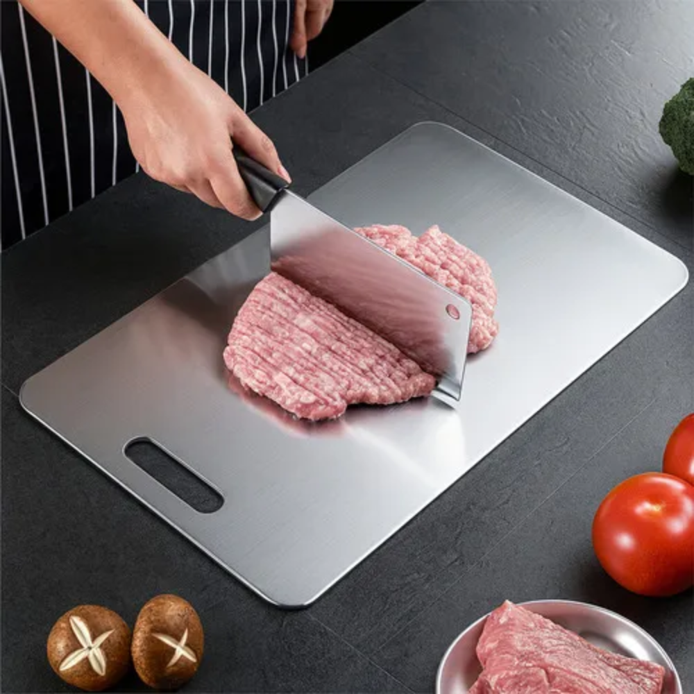 Set 3 Tablas Picar Acero Inoxidable 304 Antibacterial Cocina Carnes