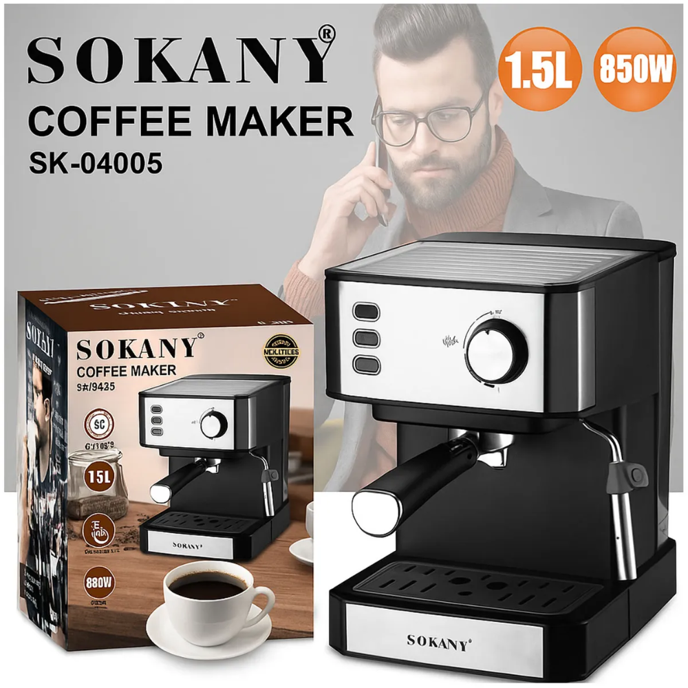 Cafetera Espresso 20 Bar Capuchino Latte Vaporizador Leche Tanque 1.5L