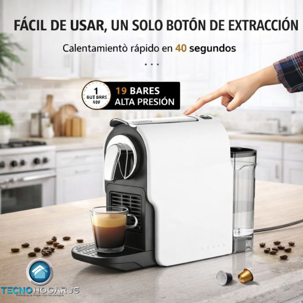 Cafetera Cápsulas Compatible Nespresso 19 Bares Espresso 750ml Blanca