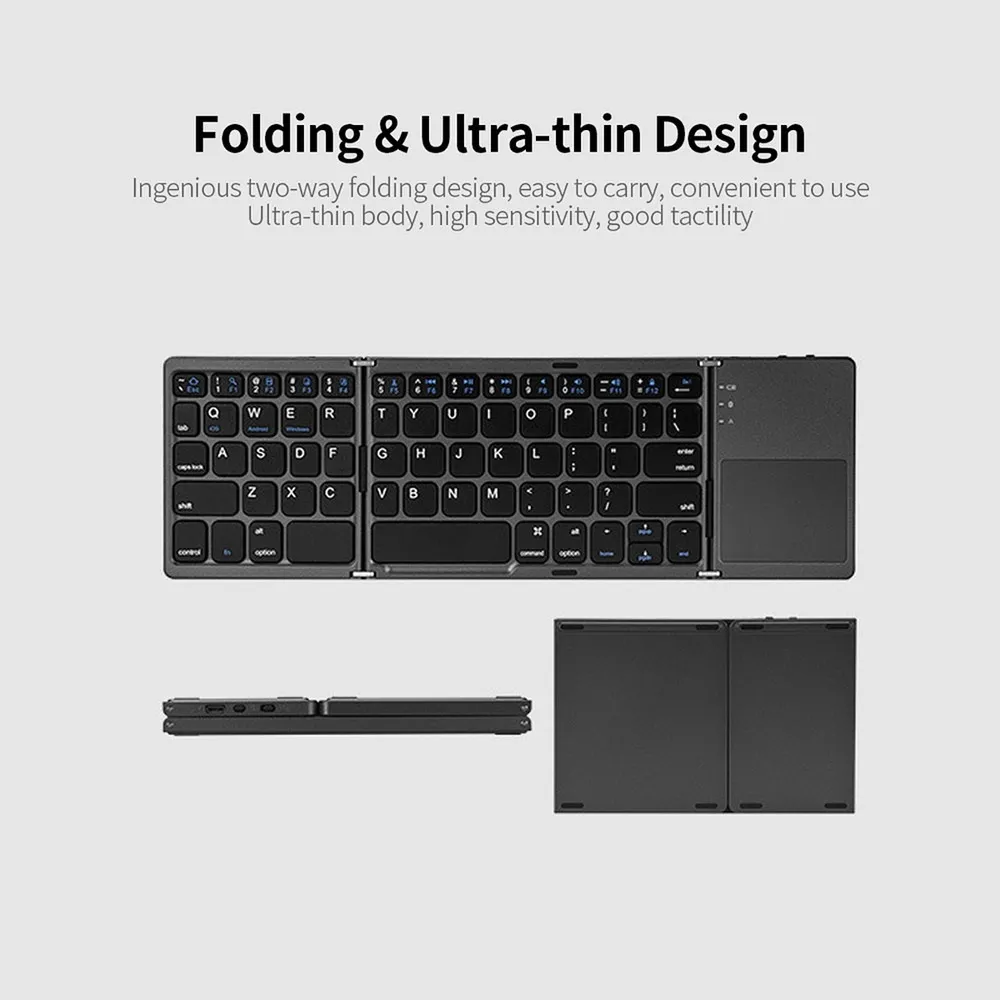 Teclado Plegable Bluetooth Touchpad AOAS A1008 Portátil Tablet Celular