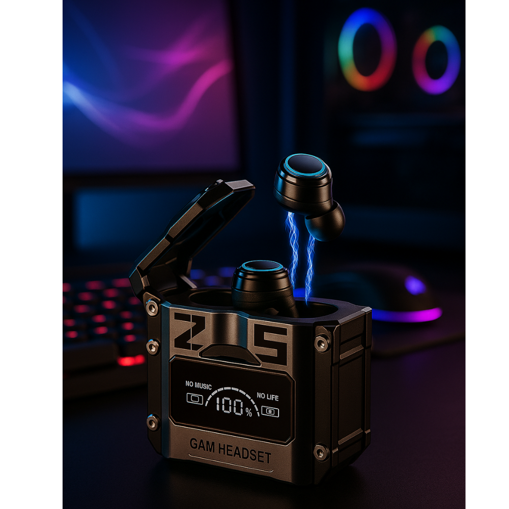 Audífonos Bluetooth Gamer TWS M25 Inalámbricos LED IPX6 Estuche