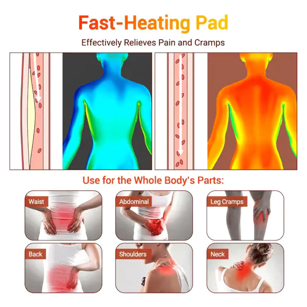 Almohadilla Térmica Eléctrica Cinturón Espalda Abdomen 9 Niveles Calor