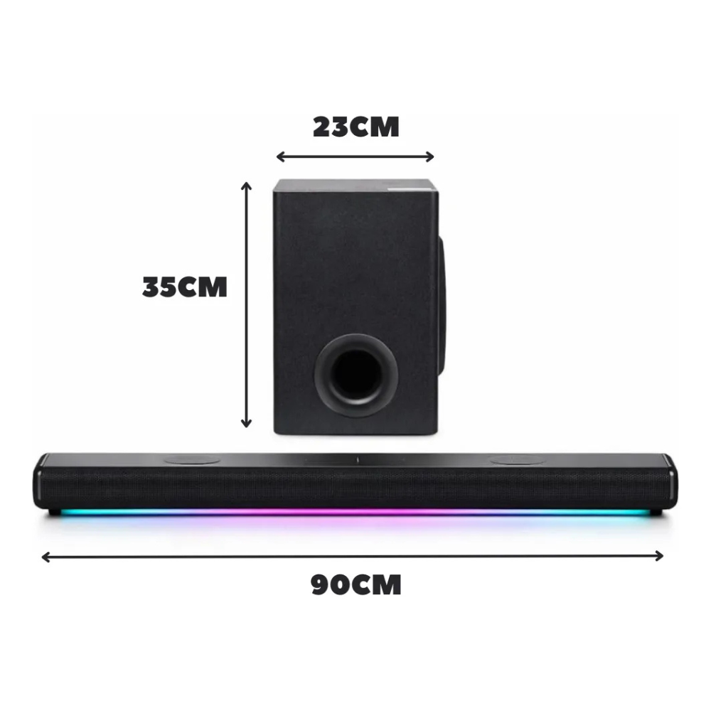 Barra Sonido Subwoofer Bluetooth 5.1 Teatro Casa GD-699 Control TV