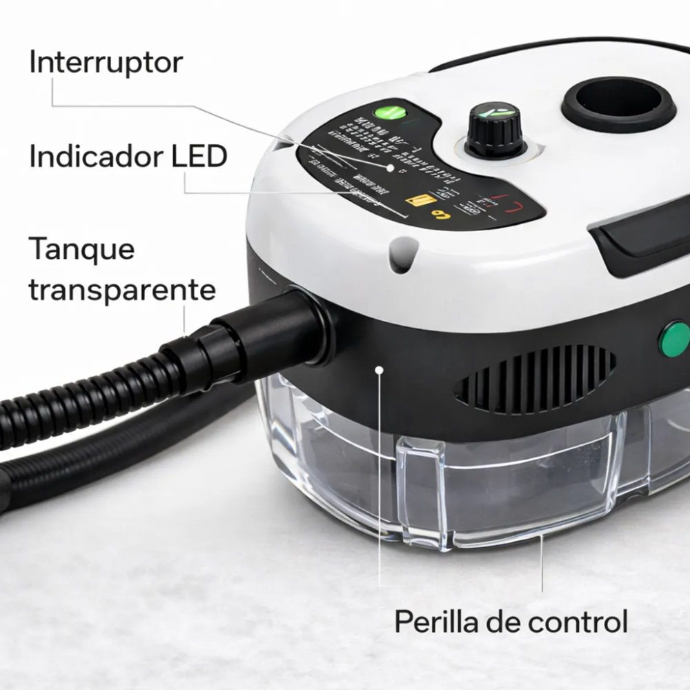 Limpiador Vapor Eléctrico Alta Presión 2500W Portátil Hogar Cocina