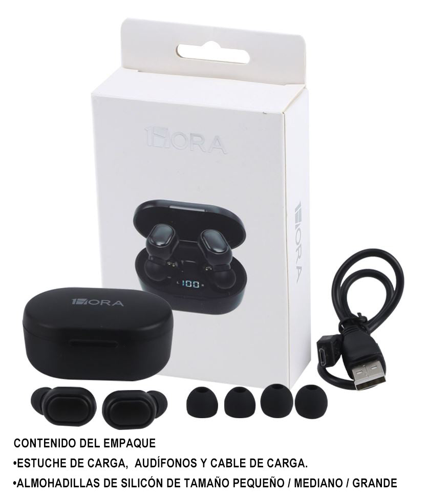 Audífonos Inalámbricos In Ear 1Hora TWS Bluetooth Manos Libres 8 Horas