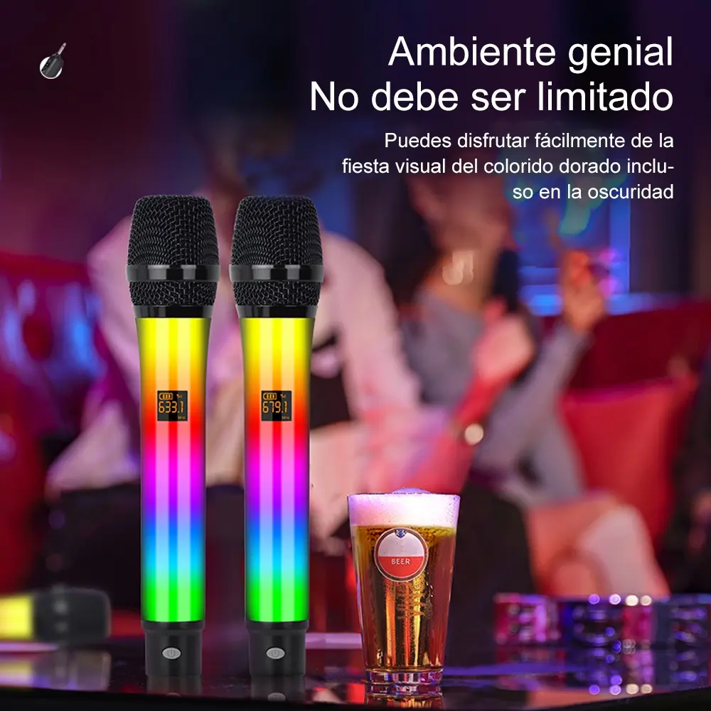 Micrófono Inalámbrico Doble Karaoke Dinámico Zabu WX-82 Profesional