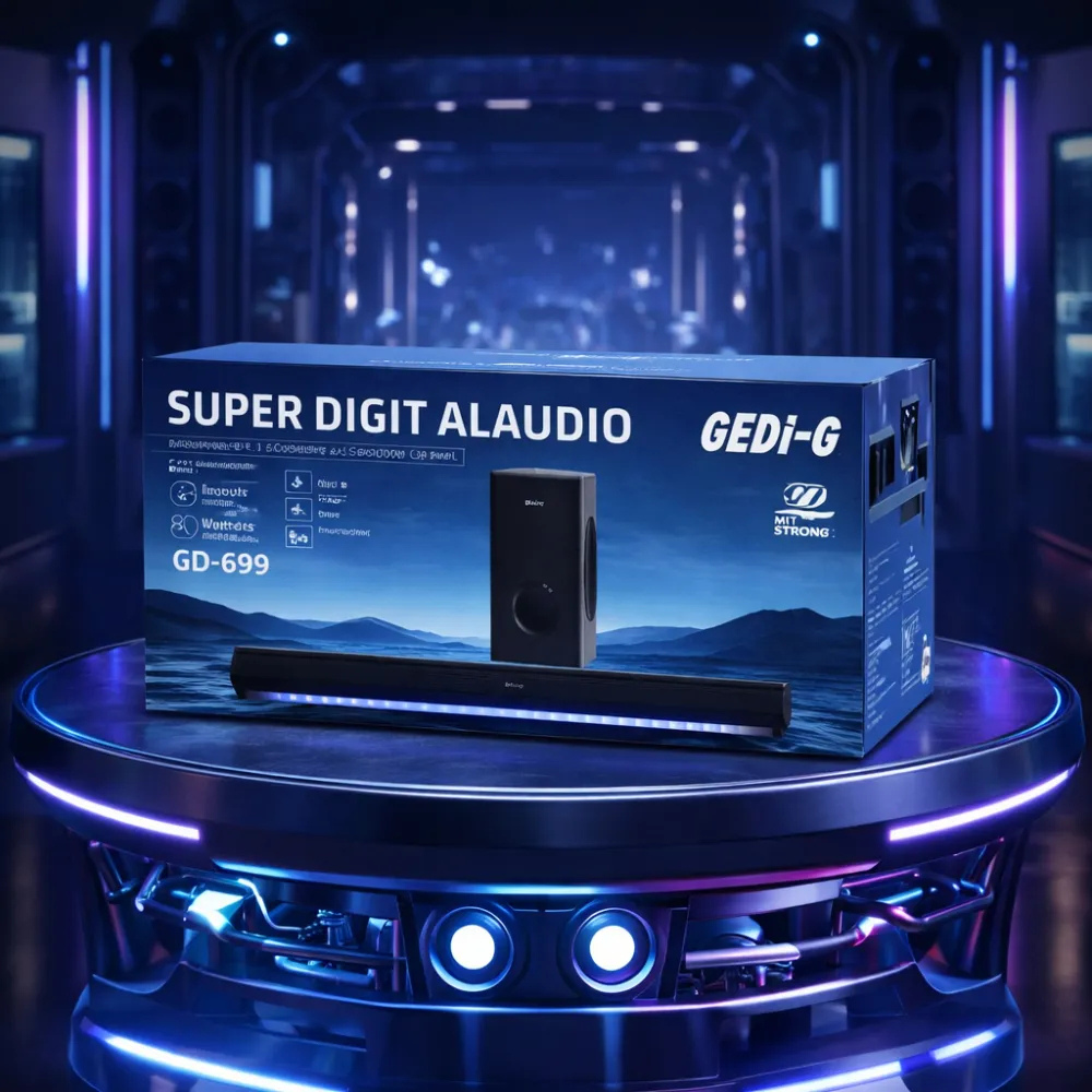 Barra Sonido Subwoofer Bluetooth 5.1 Teatro Casa GD-699 Control TV