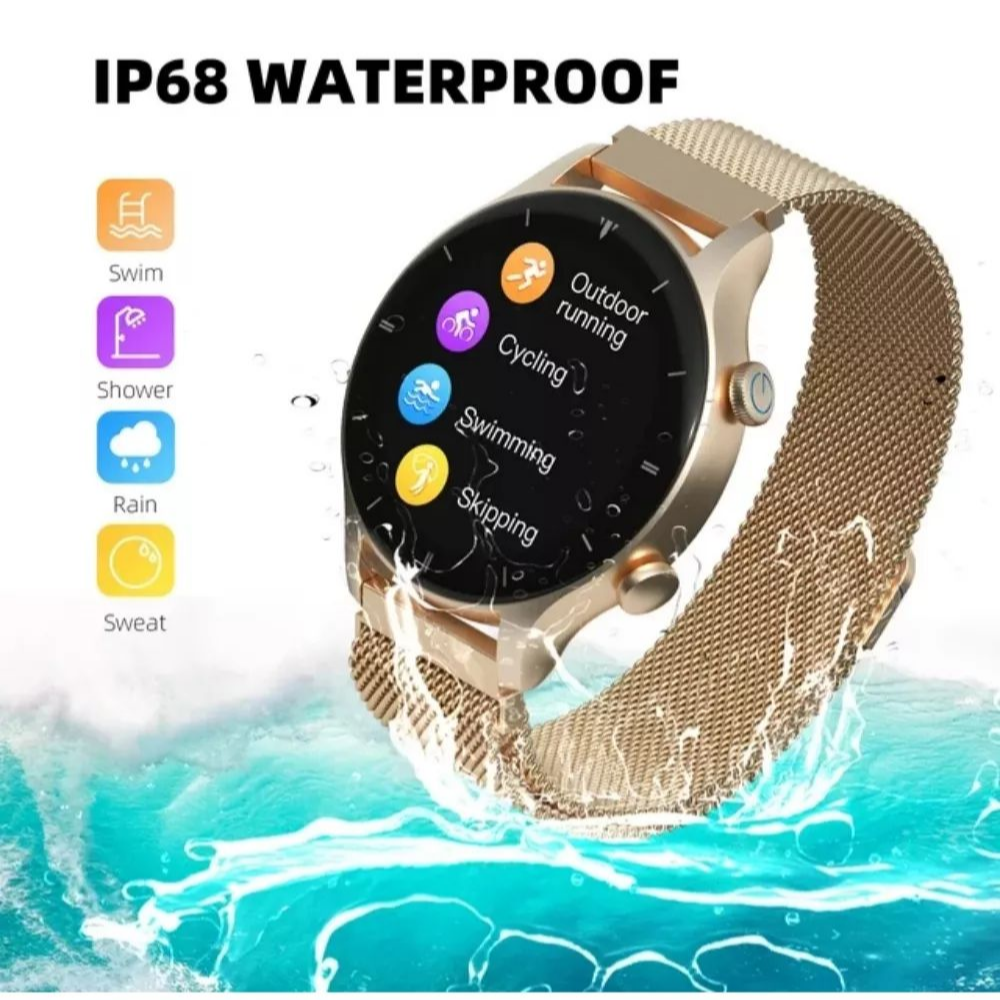 Smartwatch Dama G-Tide Romance 3 Manillas Llamadas IP68 Oro Rosa