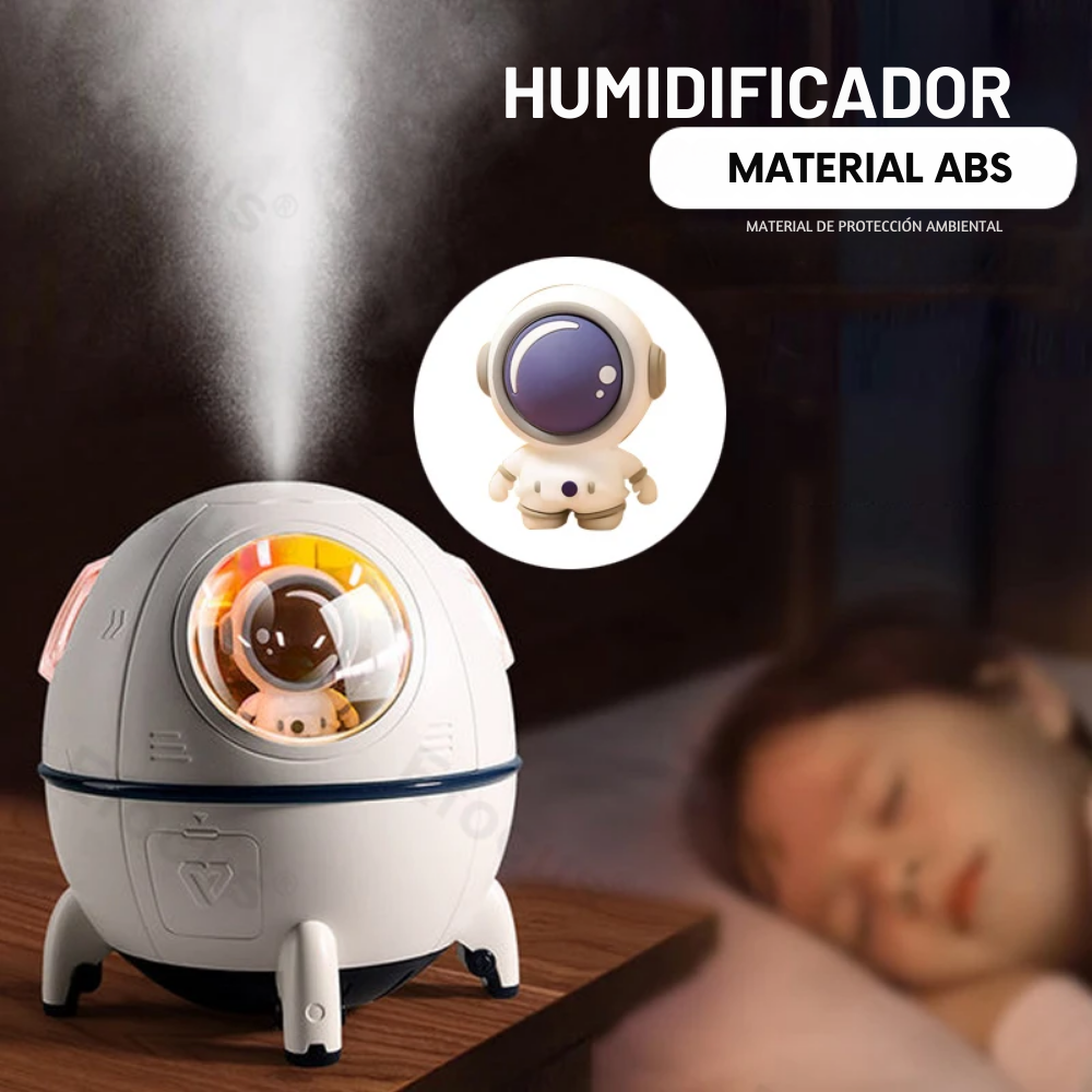 Humidificador Cápsula Espacial Mini Astronauta 200ml USB C Escritorio