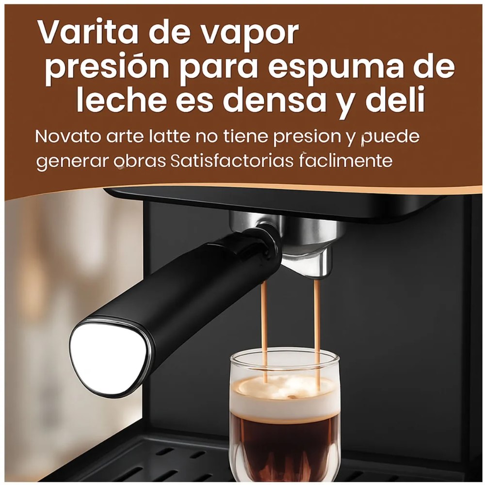 Cafetera Espresso 20 Bar Capuchino Latte Vaporizador Leche Tanque 1.5L