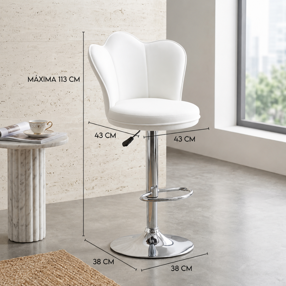 Silla Bar Alta Giratoria Terciopelo Base Dorada Butaco Isla Cocina