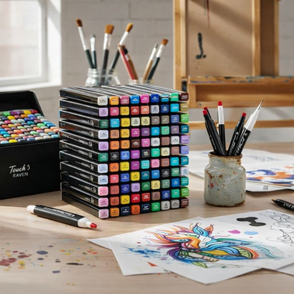 Set Marcadores Alcohol 262 Piezas Doble Punta Dibujo Profesional Arte