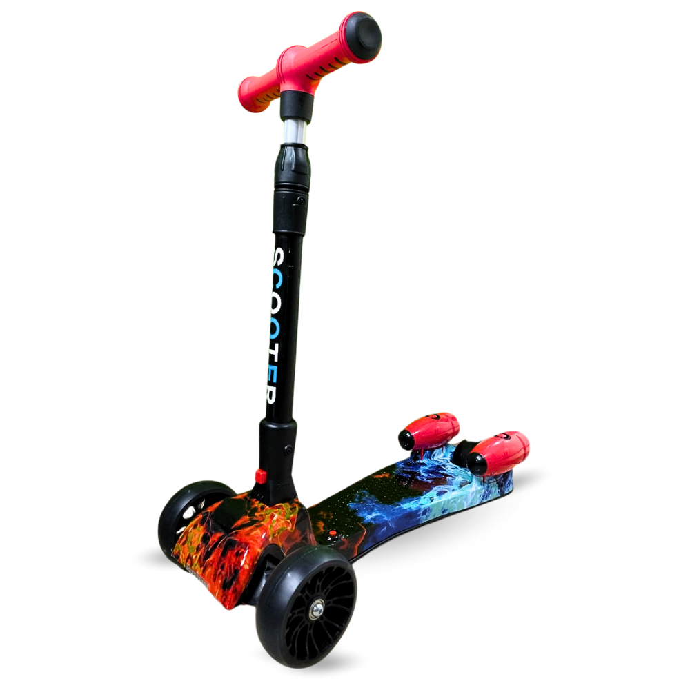 Scooter Niños Humo Niebla Bluetooth Música Luces LED 3 Ruedas Plegable