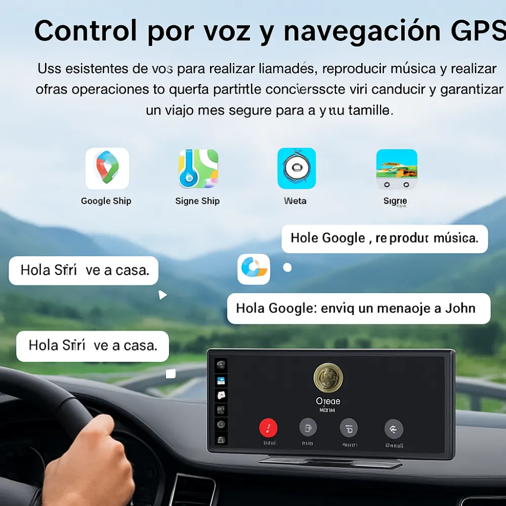 Pantalla Portátil Carro CarPlay Android Auto Inalámbrico 10.26 Cámara