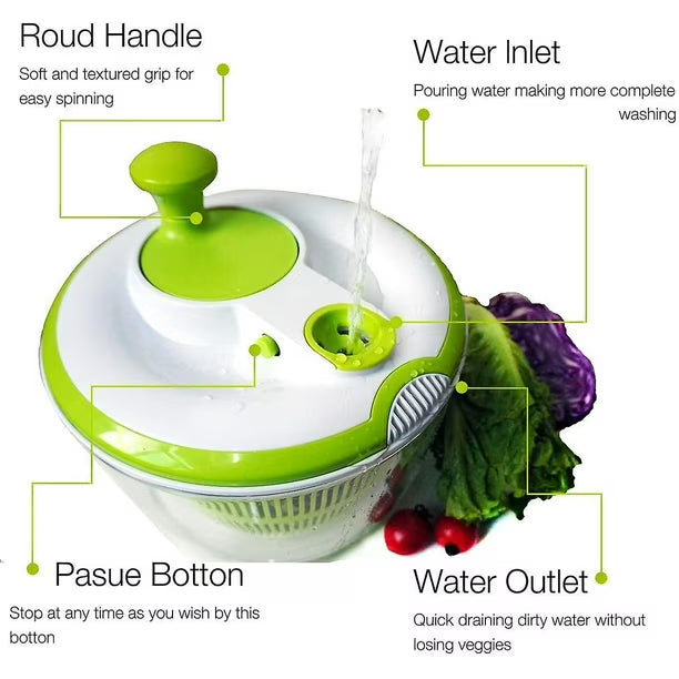 Centrifugador Secador Verduras Lechuga Manual 5 Litros JM-602 BPA