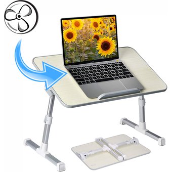 Mesa Laptop Cama Ajustable Plegable Ventilador Inclinable Escritorio