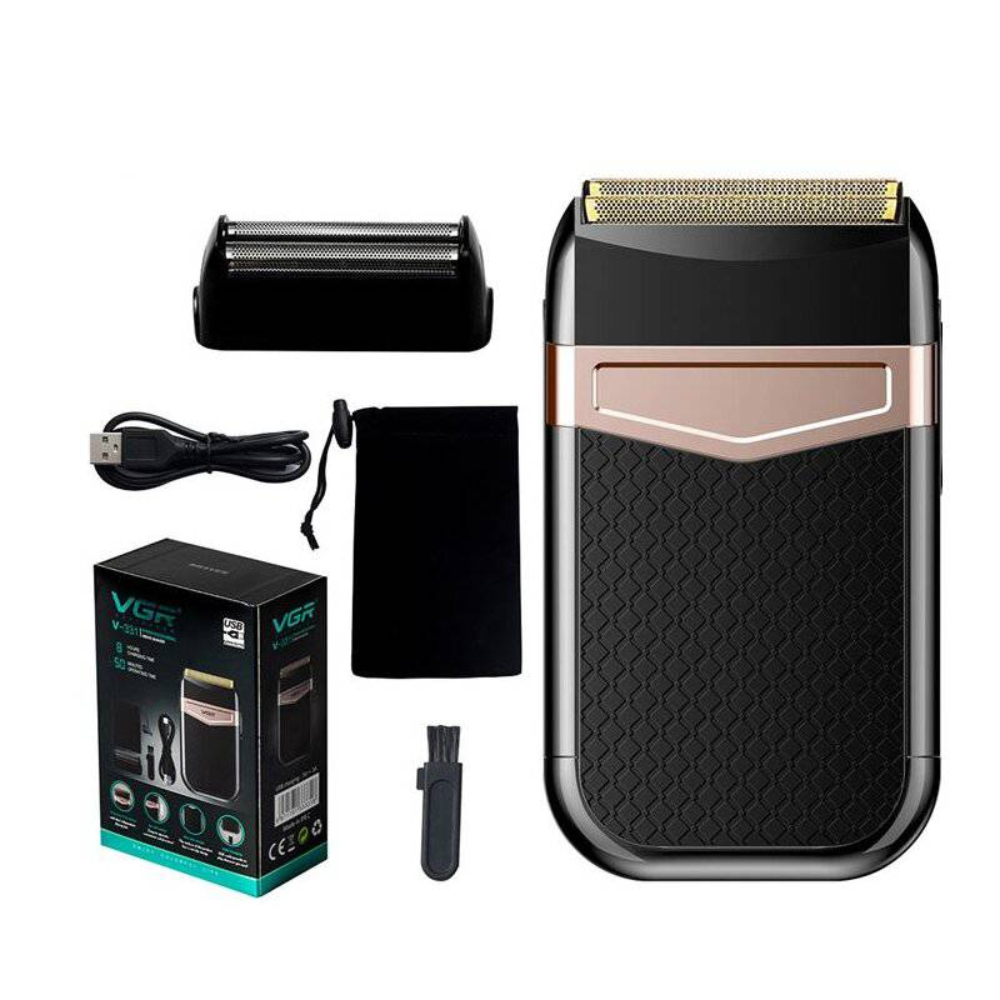 Afeitadora Eléctrica Recargable VGR V-331 USB Doble Cabezal IPX7