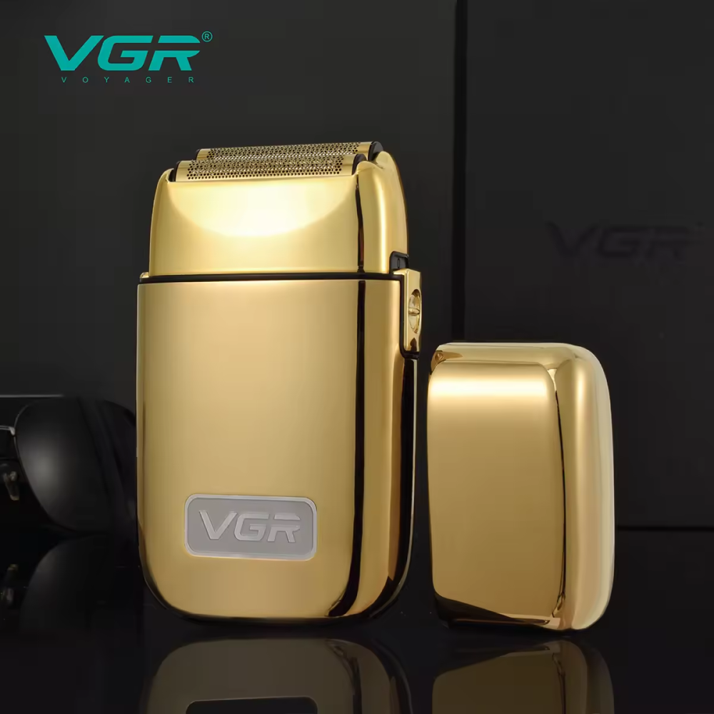 Afeitadora Eléctrica VGR V-398 Recargable USB Metálica Doble Cuchilla