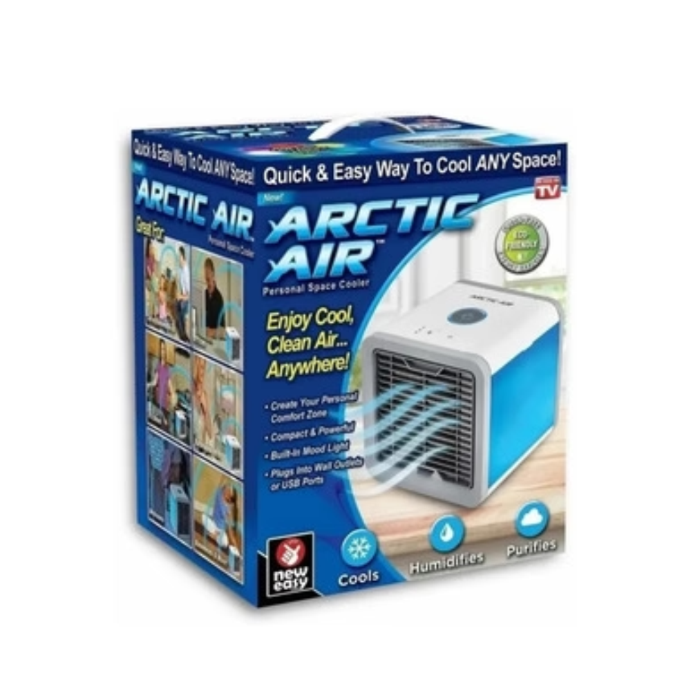 Enfriador Aire Portátil USB Evaporativo 3 Velocidades Luz Nocturna